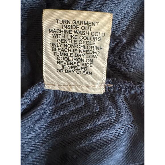 PHILOSOPHY REPUBlIC women’s navy textured 1X high low short sleeve shirt - Picture 3 of 6